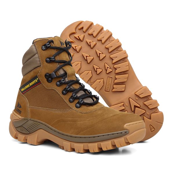 Bota Masculina Alabama em Couro Legítimo Cano Médio - Mostarda