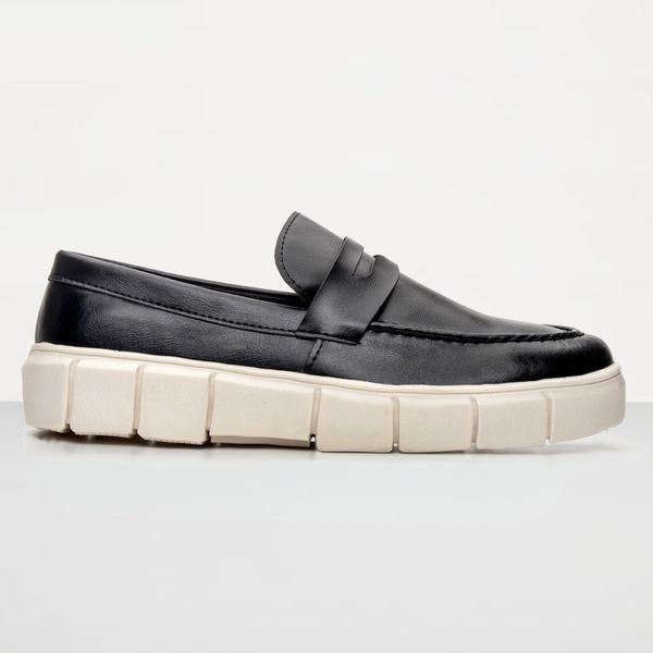 Loafer Sola Plataforma Oversized Oficial Atria Shoes Masculino - Preto