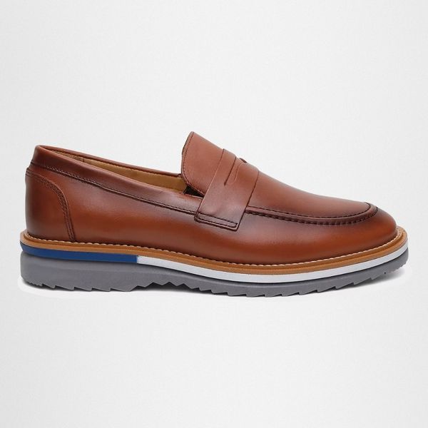 Sapato Mocassim Masculino Social CouroSlip on Mule Moderno - Avelã