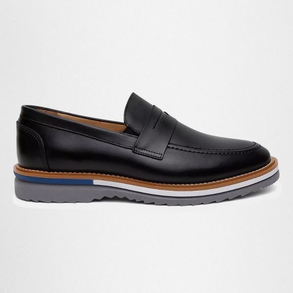 Sapato Mocassim Masculino Social CouroSlip on Mule Moderno - Preto