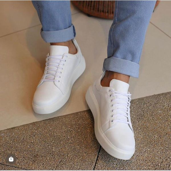 Tenis Masculino Casual Branco Sola Alta Oversize Macquen Branco