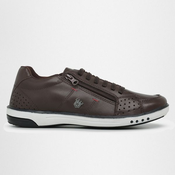 Tenis Masculino Casual Ajuste Elástico Leve e Confort - Café