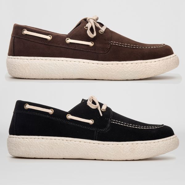 Kit 2 Pares Dockside Masculino Mexico Sola Alta em Couro - Preto + Marrom