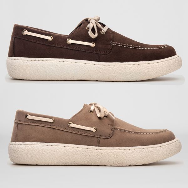 Kit 2 Pares Dockside Masculino Mexico Sola Alta em Couro - Areia + Marrom