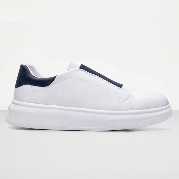 Tenis Masculino Casual Elástico Sneaker Oversize - Branco/Azul