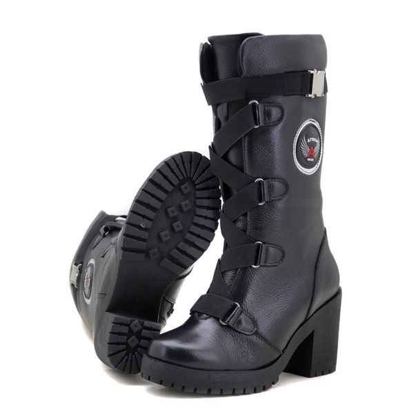 Bota feminina motociclista estilo roqueira 9410