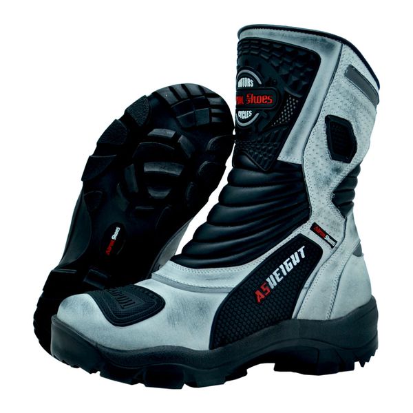 Bota Cano Alto Motociclismo Couro Legitimo 9cm De Altura 952