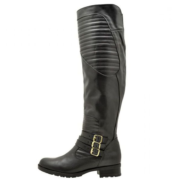 Bota cano super alto feminina estilo montaria em couro legítimo 9111 preto