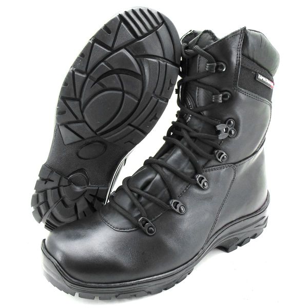 Bota militar de amarrar de couro legítimo na cor preta 280