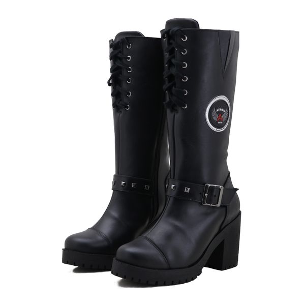 Bota Motociclista Feminina 9401 Preto