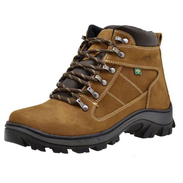 Tênis casual estilo Adventure em couro legítimo na cor castor 266