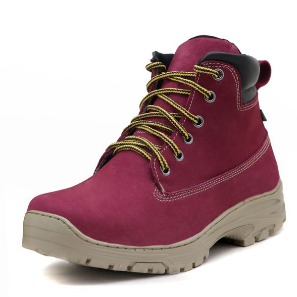 Coturno Feminino Couro Nobuck Pink 256