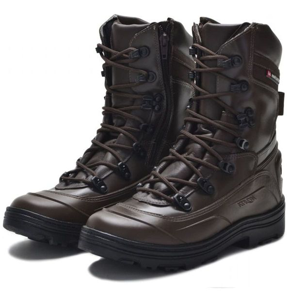 Coturno tático militar de couro Atron Shoes 289 Café