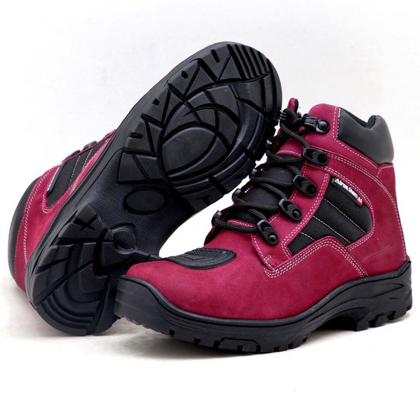 Bota adventure trekking e motociclismo em couro legíitmo na cor rosa 245