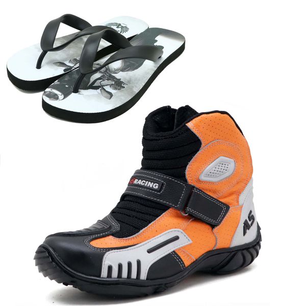 KIT CHINELO BOTA MOTOCICLISTA AS-RACING 