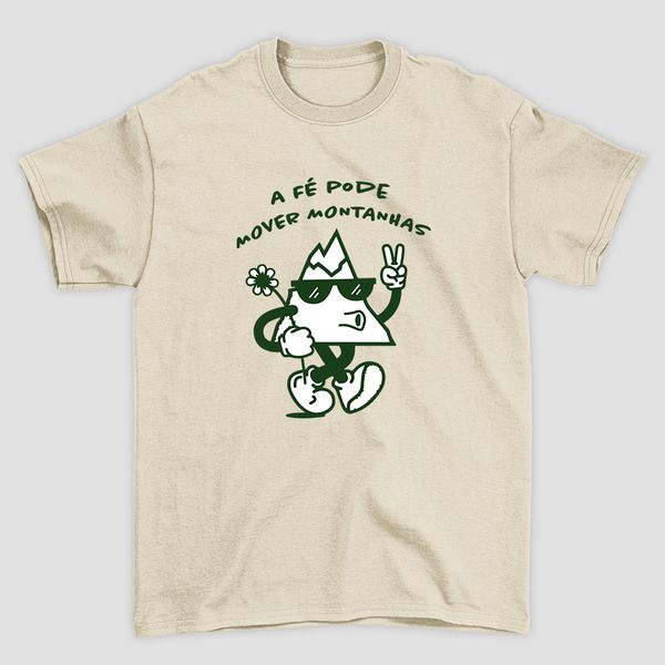 Camiseta Básica A Fé Move Montanhas
