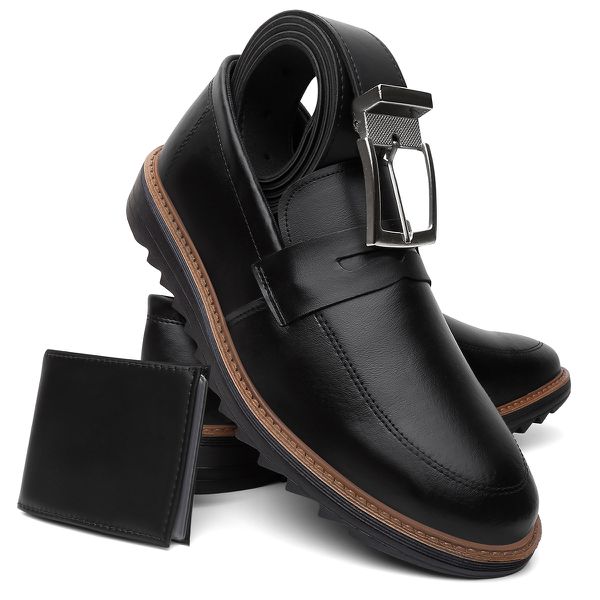 Oxford Loafer 5330 Preto Cinto e Carteira