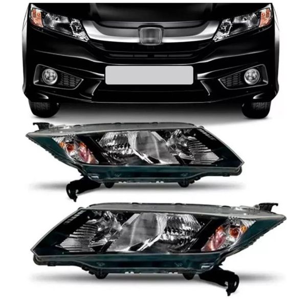 Farol Honda City 2015 á 2017 - Máscara Preta