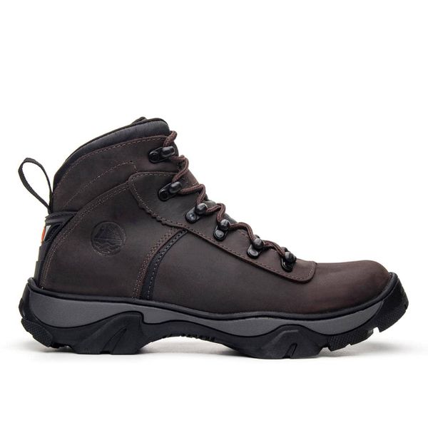 Bota Coturno Adventure Marrom Em Couro Trilha 8000