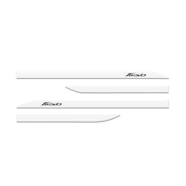 Kit Friso Lateral Ford Fiesta 2013 a 2019 Branco Artico Sean Car
