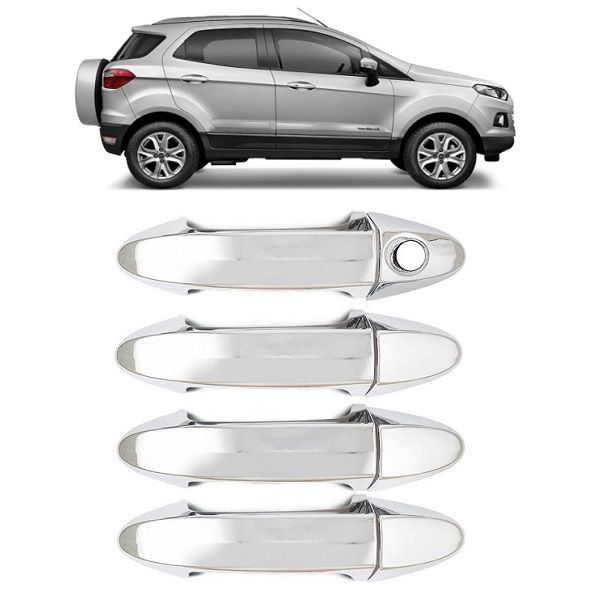 Aplique Capa Maçaneta Ford Ecosport 2013 a 2019 e New Fiesta 2013 a 2019 Cromada ShekParts