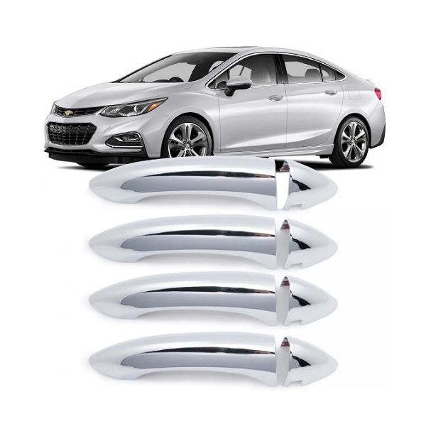 Aplique Capa Maçaneta Cruze 2017 a 2019 4 Portas Cromada ShekParts
