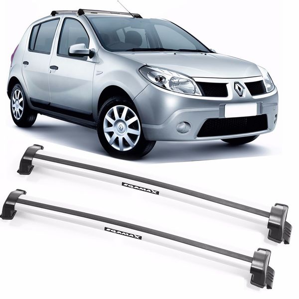 Rack de Teto New Wave Prata Sandero 4 Portas 2008 a 2012 Eqmax