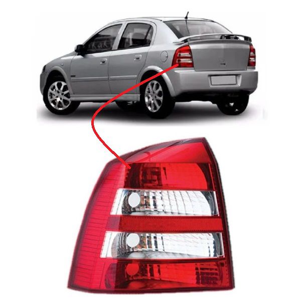 Lanterna Traseira Astra Hatch 2003 a 2011 Esquerdo Rufato