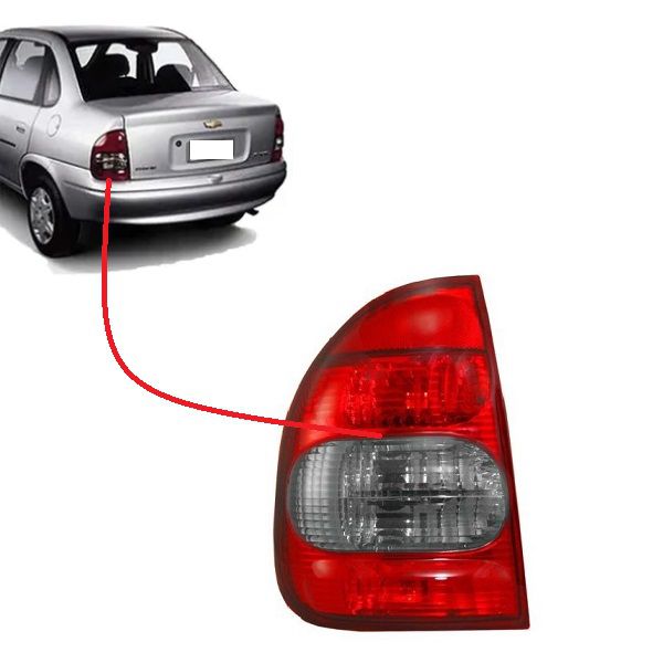 Lanterna Traseira Corsa 2000 a 2009 Esquerdo Fume Bolha Rufato