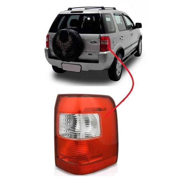 Lanterna Traseira Ecosport 2004 a 2007 Direito Rufato