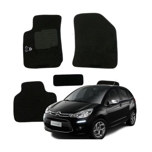 Tapete em Carpete C3 2003 a 2012 Preto Flash