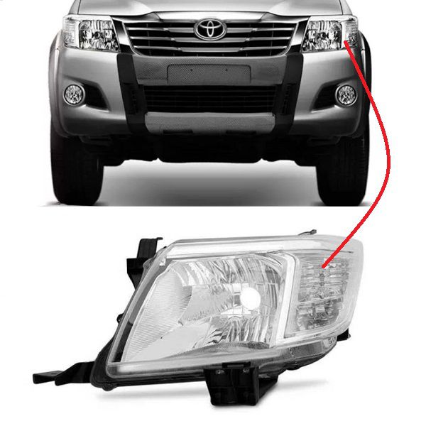 Farol Hilux 2012 a 2015 Motorista Cristal Rufato