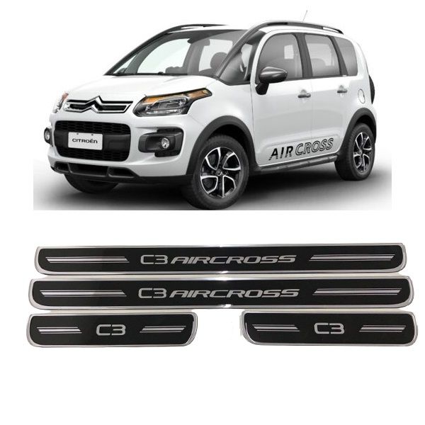 Soleira Porta Aircross Resinado Premium Preto URA