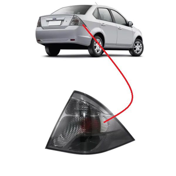 Lanterna Traseira Fiesta Sedan 2010 a 2014 Direito Fume Rufato