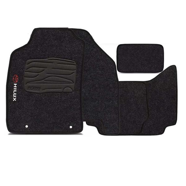 Tapete Carpete Hilux Cabine Dupla 2016/ Preto Flash