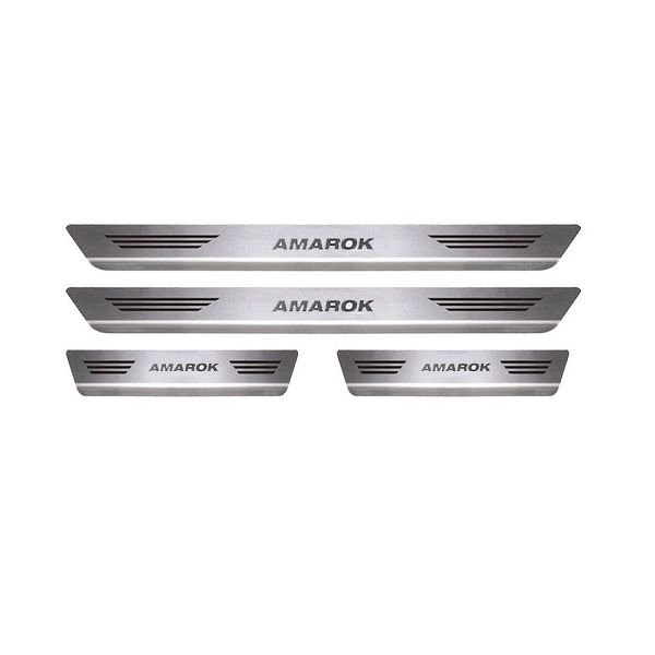 Soleira Porta Amarok Cabine Dupla Aço Inox Escovado Mult