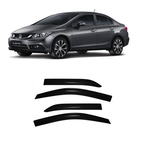 Calha de Chuva Defletor Civic 2012 a 2016 4 Portas TG Poli