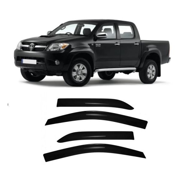 Calha de Chuva Defletor Hilux Cabine Dupla 2005 a 2015 4 Portas TG Poli