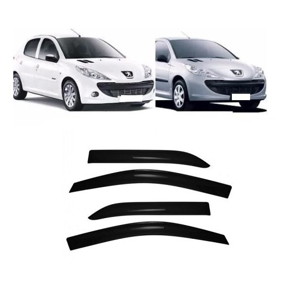 Calha de Chuva Defletor Peugeot 206/207 Hatch/Sedan 2000 a 2015 4 Portas TG Poli