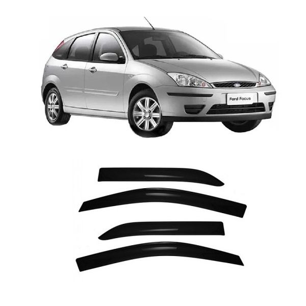 Calha de Chuva Defletor Focus Hatch e Sedan 2002 a 2009 4 Portas TG Poli