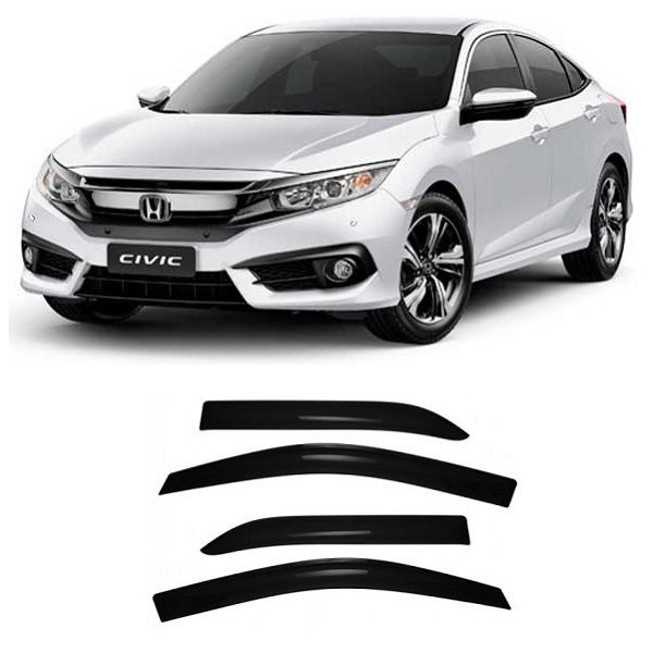 Calha de Chuva Defletor Civic G10 2017 a 2021 4 Portas TG Poli
