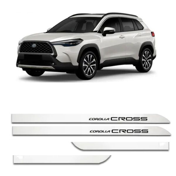 Kit Friso Lateral Slim Corolla Cross Branco Polar Flash
