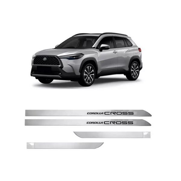 Kit Friso Lateral Slim Corolla Cross Prata Lua Nova Flash