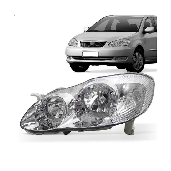Farol Corolla 2003 a 2008 Mascara Cromada Esquerdo