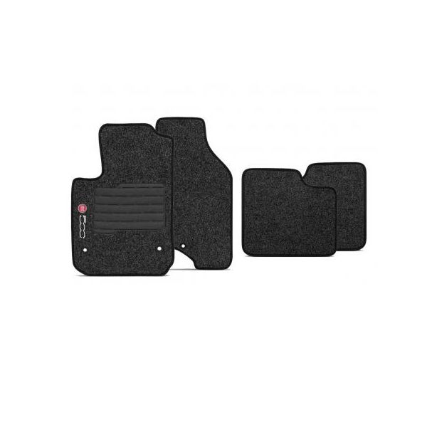Tapete em Carpete Fiat 500 Preto Flash