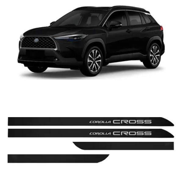 Kit Friso Lateral Corolla Cross Preto Infinito Slim Flash