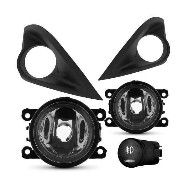 Kit Farol de Milha Fiesta Rocam 2010 a 2012 Botão Modelo Original Suits