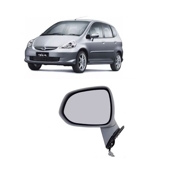 Retrovisor Fit 2003 a 2008 Elétrico sem Pintura Esquerdo Retrovex