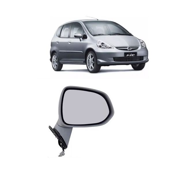 Retrovisor Fit 2003 a 2008 Elétrico sem Pintura Direito Retrovex