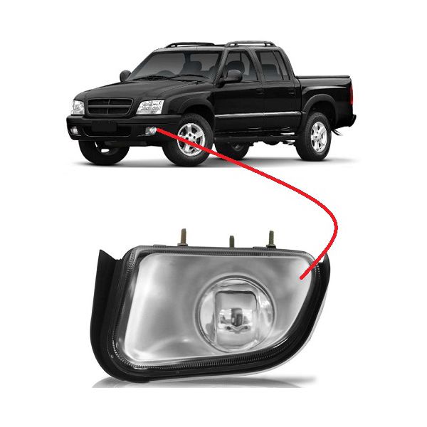 Farol de Milha Auxiliar S10 2001 a 2011 Blazer Pitbull Esquerdo Zeene 